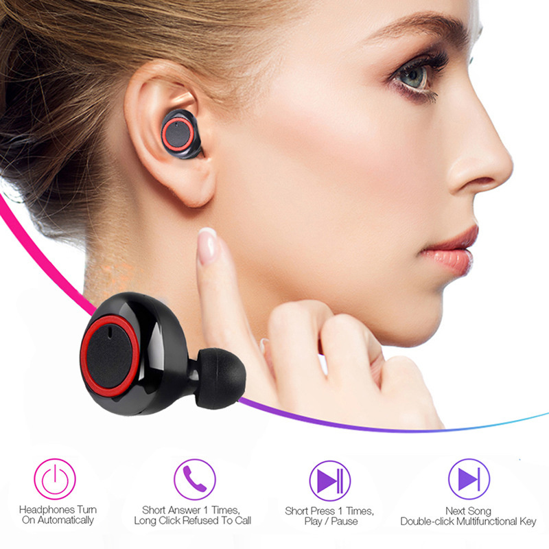 腦後耳機Y50 TWS Wireless Headphones Bluetooth 5.0 Earphone Touch Control 9D Stereo Headset Sport Waterproof Earbuds LED Display With Mic