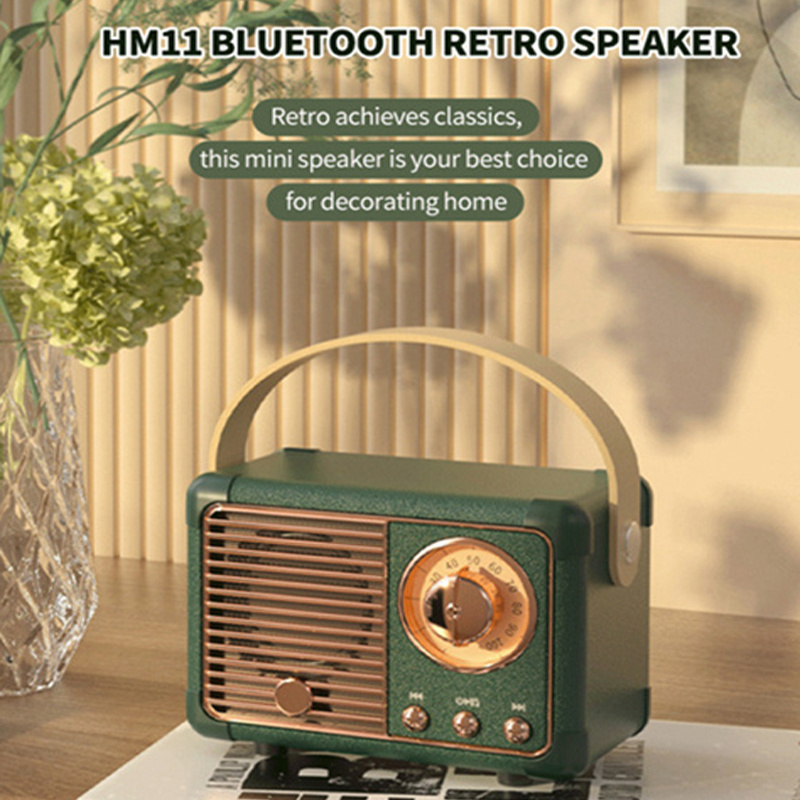 復古音箱復古藍牙音箱HM11經典復古音樂播放器音響音響立體聲便攜裝飾迷你音箱旅行音樂播放器