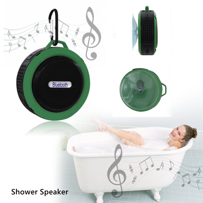 防水音箱Waterproof Bluetooth Shower Speaker Black Cute Wireless Sound box For Bathroom Outdoor Ride, with Microphone S