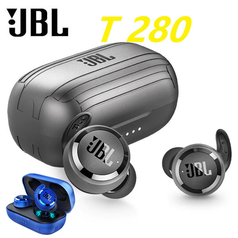 耳機Gray TWS Wireless Bluetooth Earphone For JBL T280 Sports Earbuds Sport Music Deep Bass Headphones For JBL Headset Charging Case