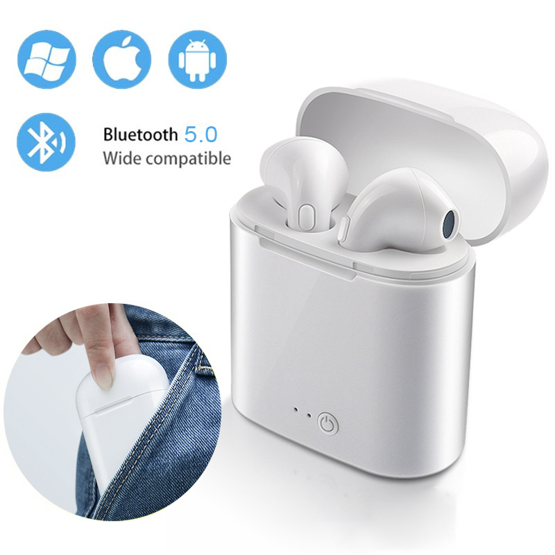 掛耳耳機TWS I7s 藍牙耳機無線耳機運動帶麥克風耳機適用於 iPhone 三星華為 Htc