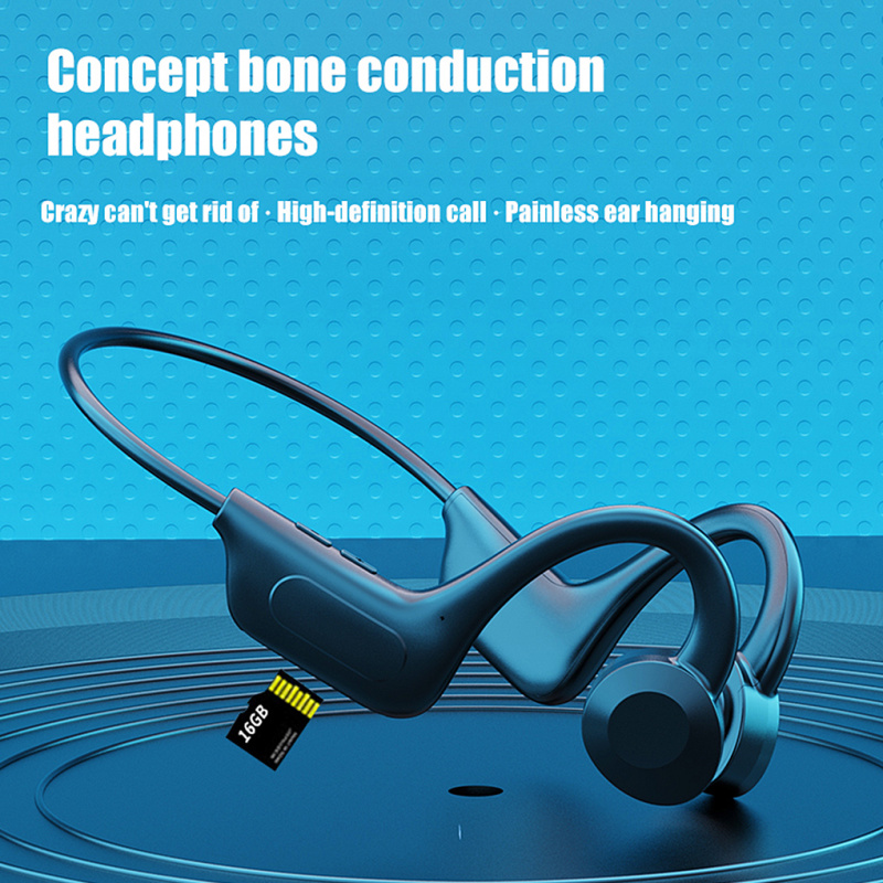 骨傳導耳機TWS VG02 Bone Conduction Earphone Sport Running Waterproof Wireless Bluetooth Headphone With Microphone Support TF SD Card