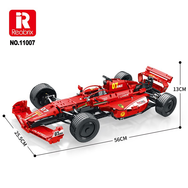 模型玩具Reobrix 928PCS F1 技術汽車建築模型積木賽車兼容競賽跑車磚跑車積木速度漂移玩具