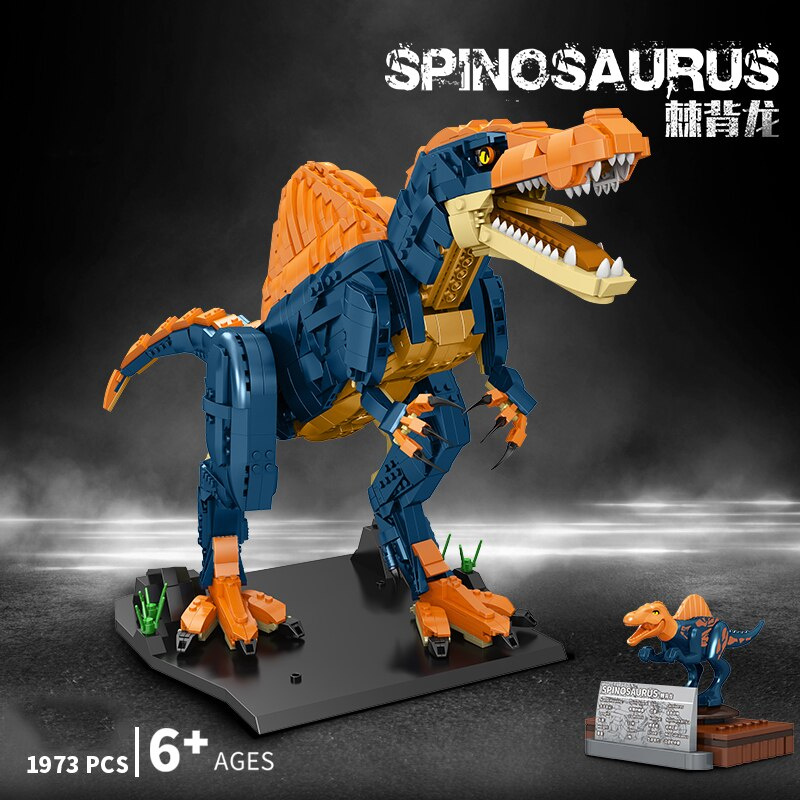恐龍玩具MOC 侏羅紀恐龍世界 2 棘龍迷你公園恐龍公仔聲音裝置積木積木兒童玩具聖誕禮物