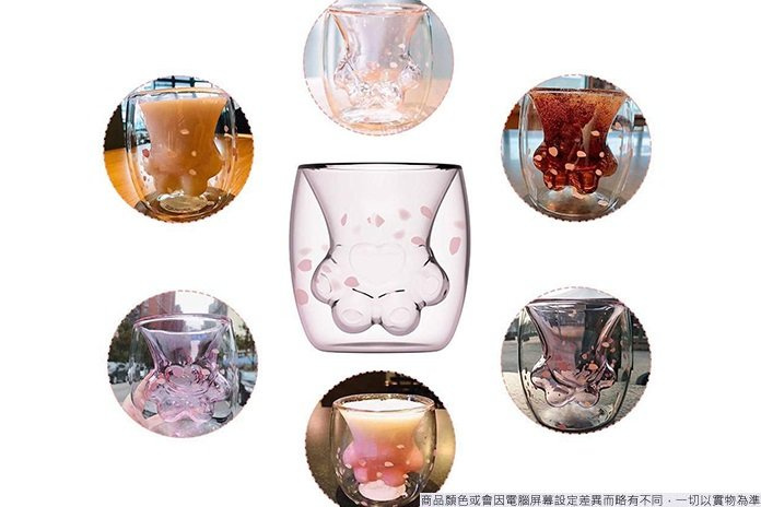 櫻花貓爪肉球玻璃杯 [3款]
