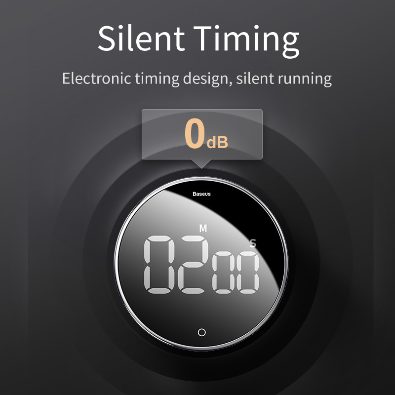計時器Baseus Magnetic Kitchen Timer Digital Timer Manual Countdown Alarm Clock Mechanical Cooking Timer Cooking Shower Study Stopwatch