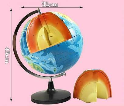 地球儀地球內部結構模型立體地球模型32cm教學儀器初中地理教具