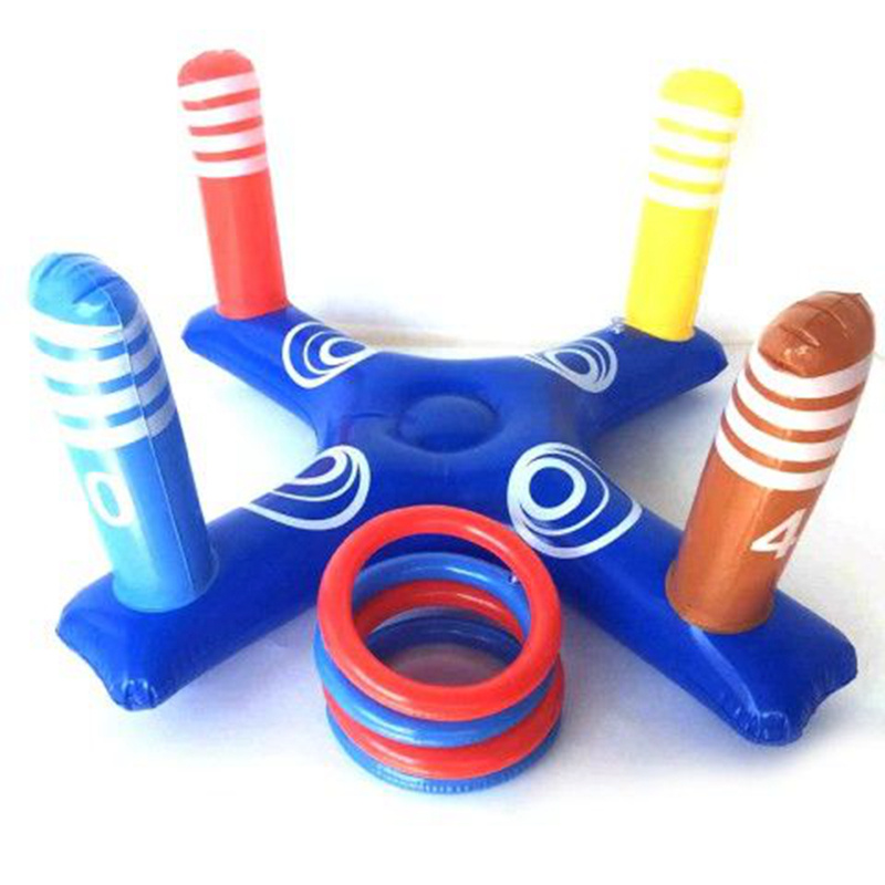 游泳圈Inflatable Ring Throwing Ferrule Inflatable Ring Toss Pool Game Toy Kids Outdoor Pool Beach Fun Summer Water Toy
