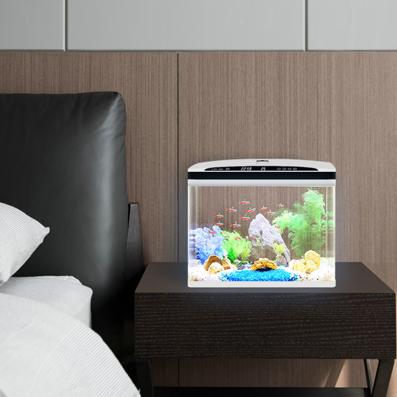 魚缸Mini Fish Tank Ecological Filter Household Small Desktop Table Lamp Creative Aquarium Decoration Peceras Y Acuarios F