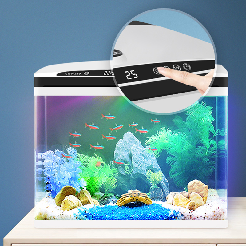 魚缸Mini Fish Tank Ecological Filter Household Small Desktop Table Lamp Creative Aquarium Decoration Peceras Y Acuarios F