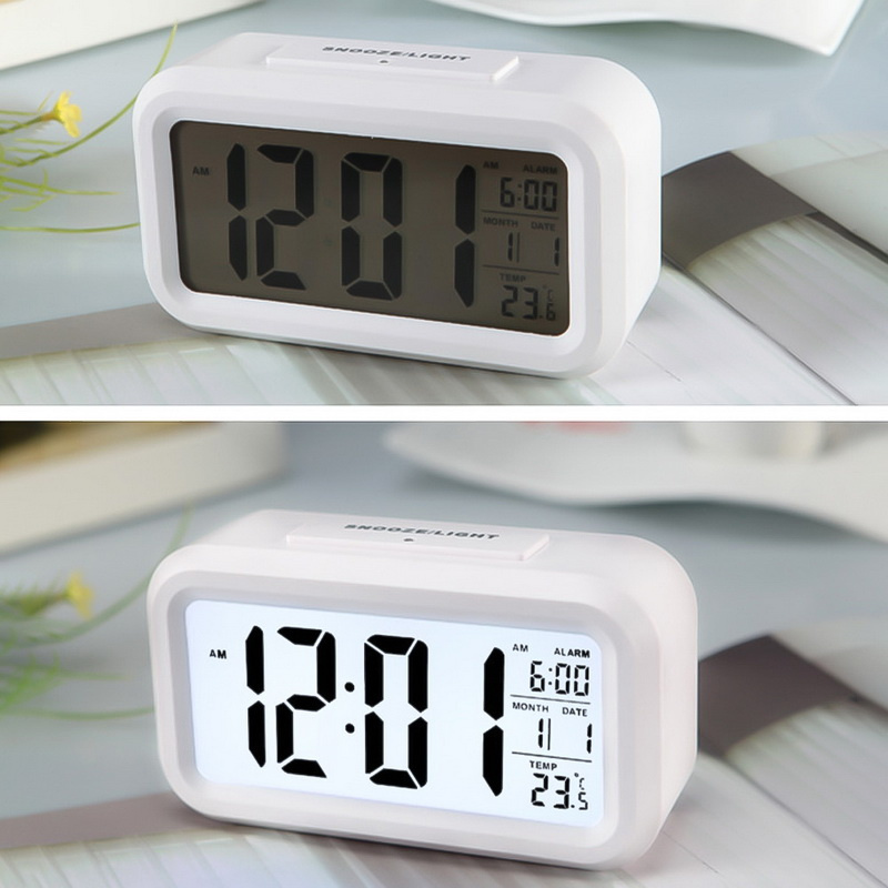 鬧鐘Digital Alarm Clock Led Electronic Digital Alarm Screen Desktop Clock for Home Office Desk Backlight Snooze Mute Data Calendar