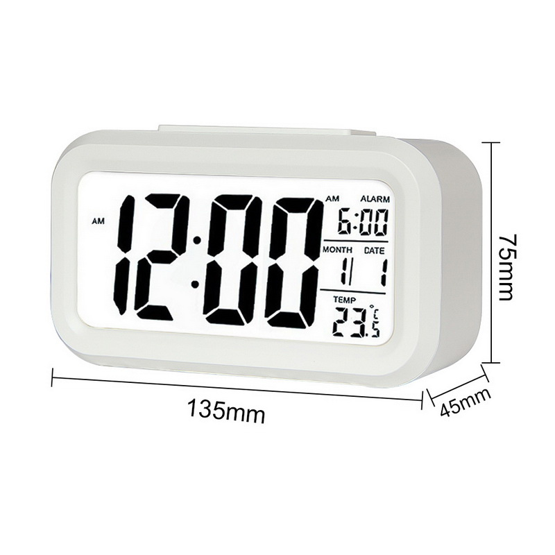 鬧鐘Digital Alarm Clock Led Electronic Digital Alarm Screen Desktop Clock for Home Office Desk Backlight Snooze Mute Data Calendar