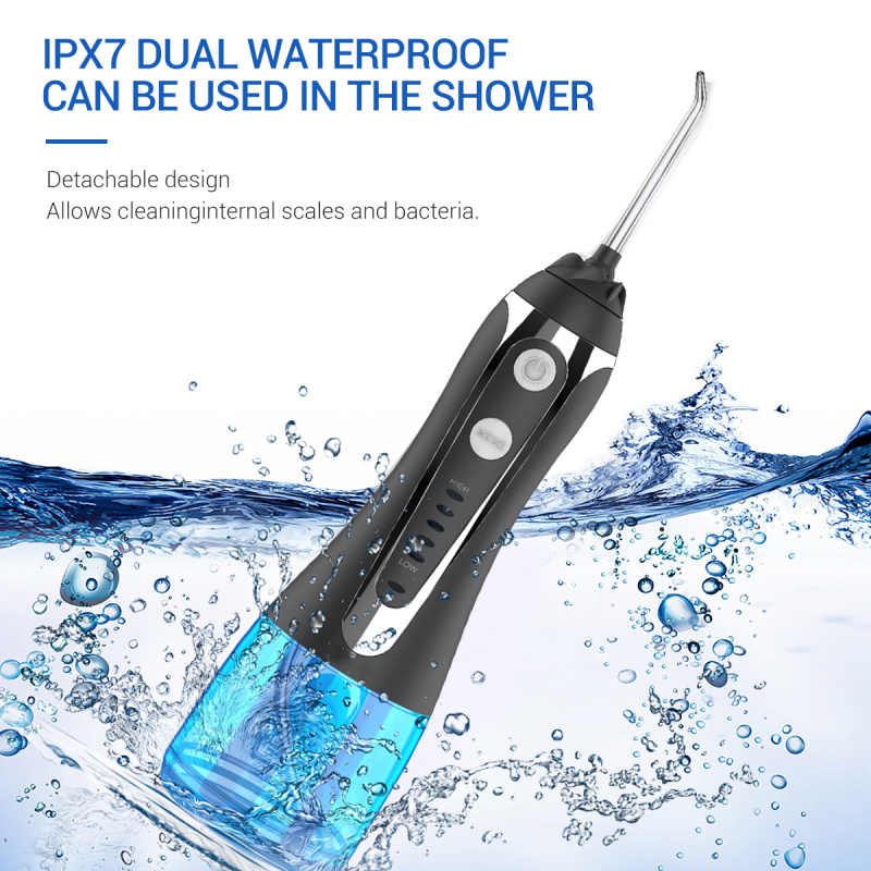 洗牙AG portable oral irrigator usb rechargeable water flosser Dental Water Jet 300ML 5Models Water Tank Waterproof Teeth Cleaner