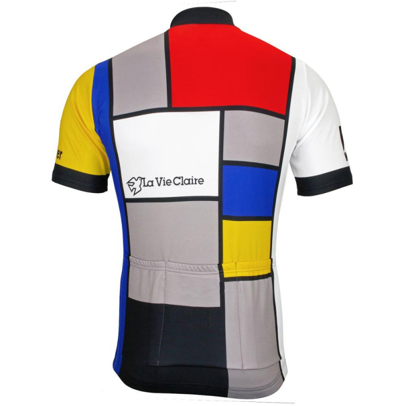 自行車服LA VIE CLAIRE Retro Cycling Jersey lattice Top SHORT SLEEVE Road Bicycle Clothing Bike Wear FULL ZIP