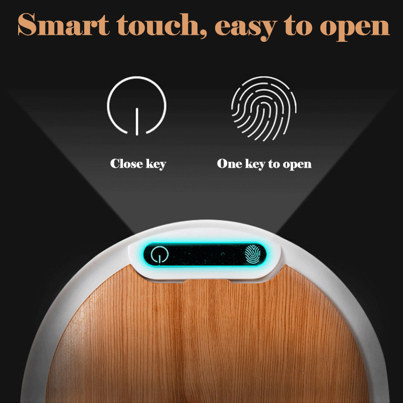 垃圾桶10L Smart Trash Can Imitation Wood Trash Can Touch Free Bathroom Trash Can Automatic Sensor Kitchen Waste Bins Trash Bucket