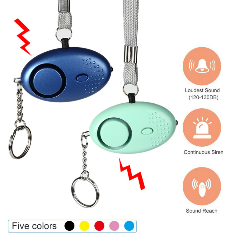 防身用品Egg Shape Self Defense Alarm 130dB Security Protect Alert Personal Safety Scream Loud Keychain Emergency Alarm For Child Elder