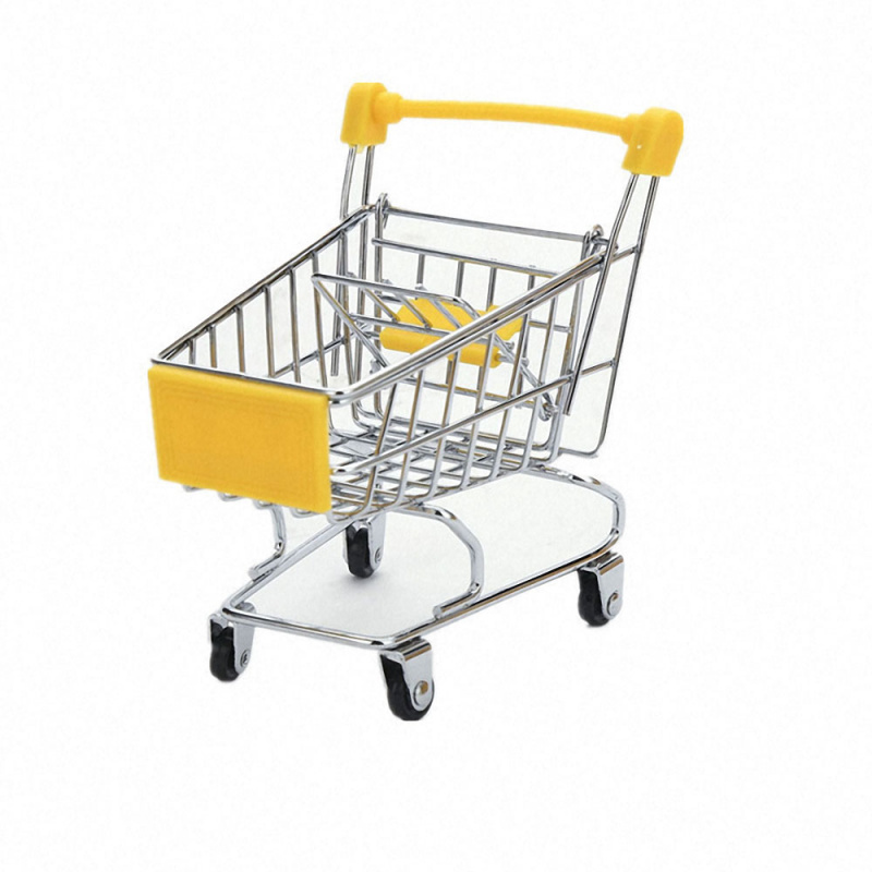 買菜小車Mini Shopping Cart Kids Toys Simulation Supermarket Hand Trolleys Pretend Play Toy Kids Room Desktop Sto