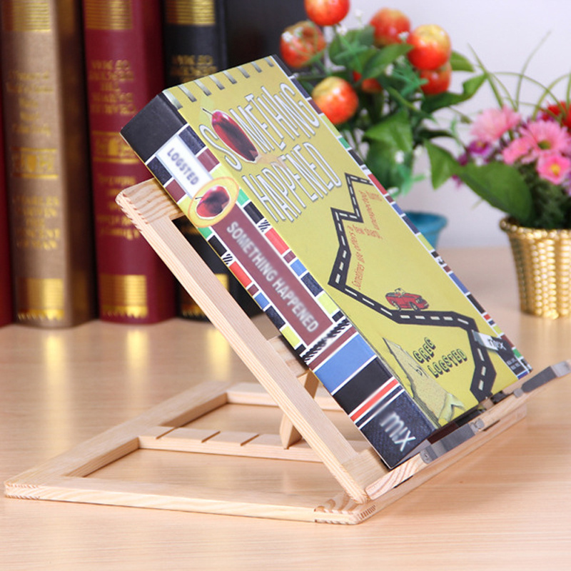 文具Wooden Frame Reading Bookshelf Bracket Book Reading Bookend Tablet PC Support Music Stand Wood Table Drawing Easel Stationery