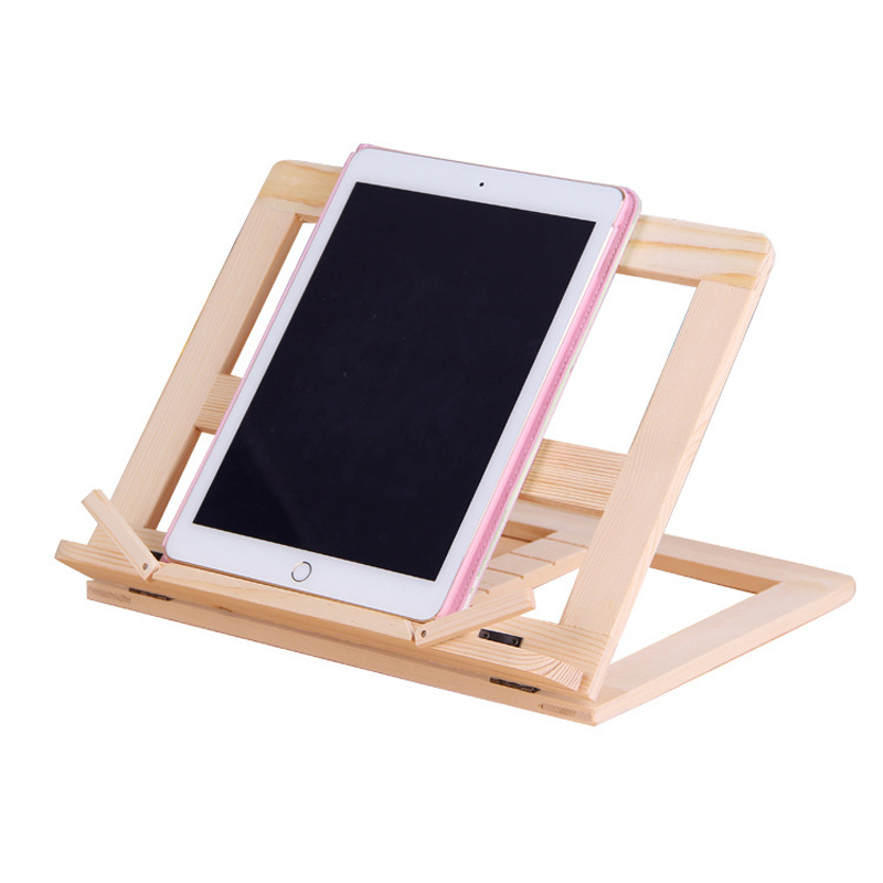 文具Wooden Frame Reading Bookshelf Bracket Book Reading Bookend Tablet PC Support Music Stand Wood Table Drawing Easel Stationery