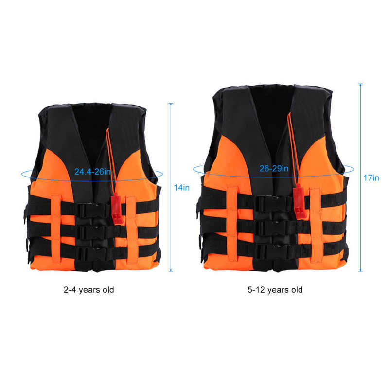 救生衣Child Life Jacket Vest Kids Boating Drifting Water-skiing Safety Swimwear with Survival Whistle for 2-12  Years Swimming Skiing