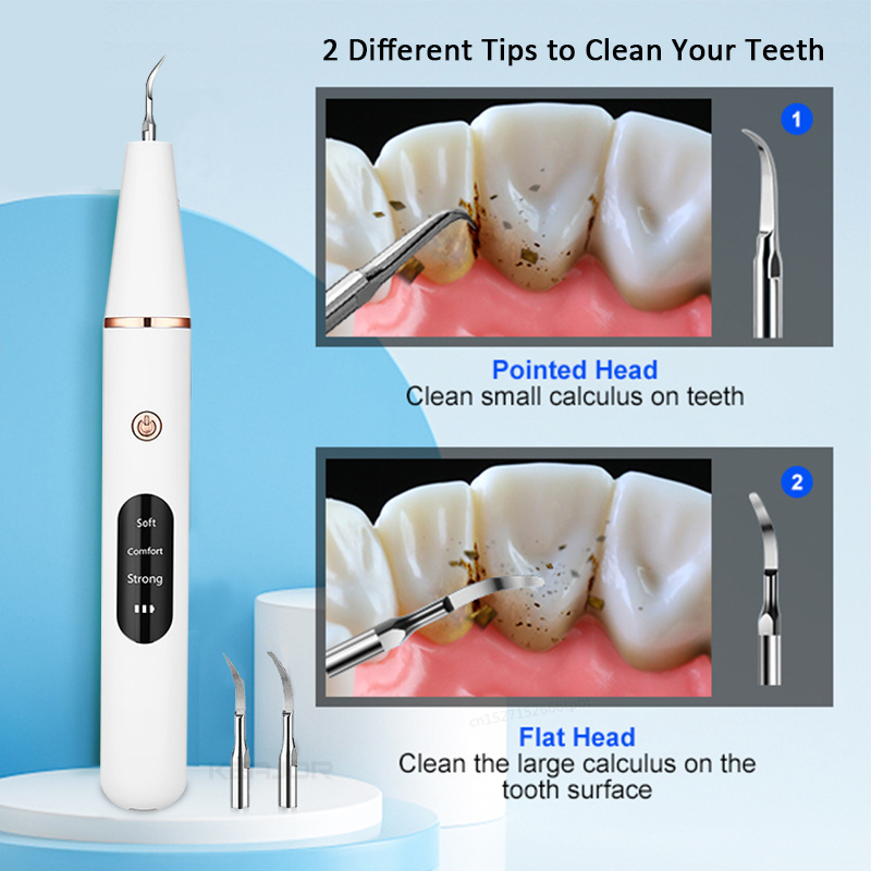 洗牙Electric Sonic Dental Calculus Scaler Oral Teeth Tartar Remover Plaque Stains Cleaner Removal Teeth Whitening Portable with LED