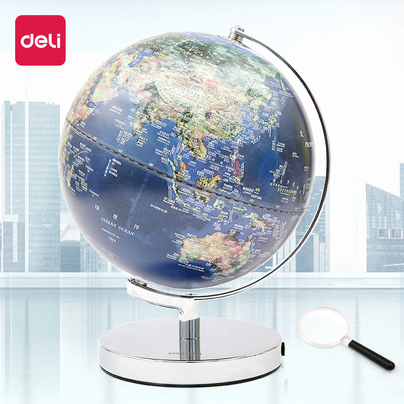 地球儀World light earth 3d map education geography ideal metal support micro accessories office globe bilingual geography teaching