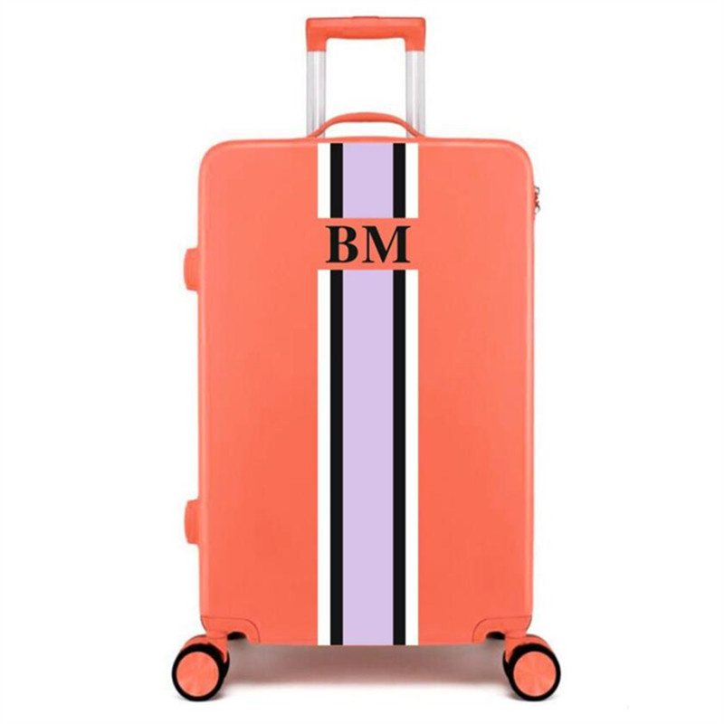 行李箱Custom Monogram Stripes Set of 3 Cabin Suitcase, Medium Tote & Mini Tote personalised Luggage Weekend Trolley