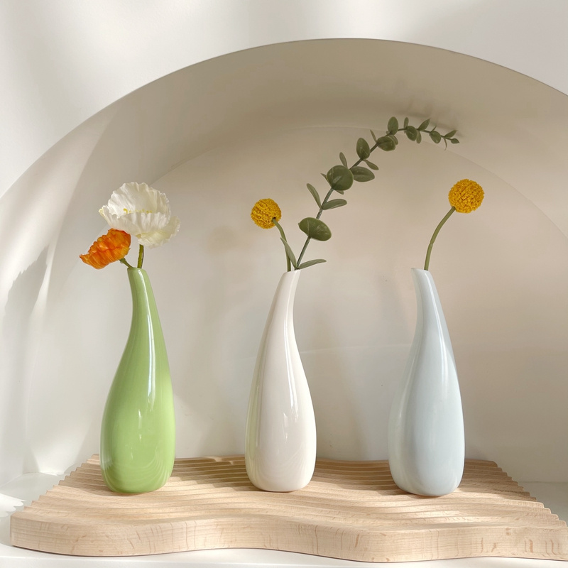 花瓶Ins Nordic Ceramic Vase Decoration Dried Flower Arrangement Home Decor Vase Porcelaine Living Room Table Home Decoration Indoor