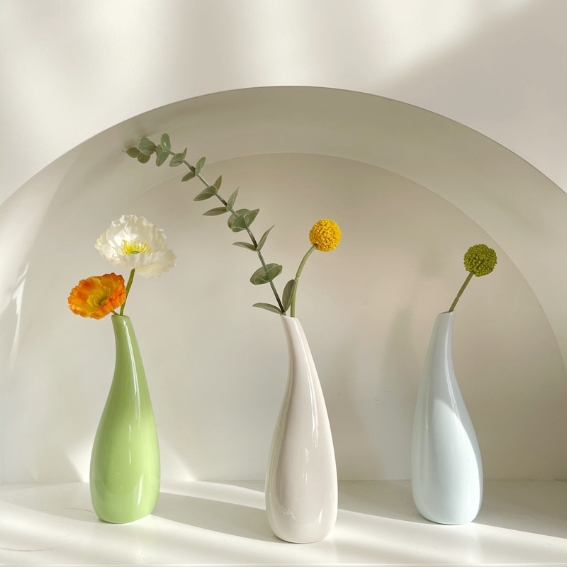 花瓶Ins Nordic Ceramic Vase Decoration Dried Flower Arrangement Home Decor Vase Porcelaine Living Room Table Home Decoration Indoor