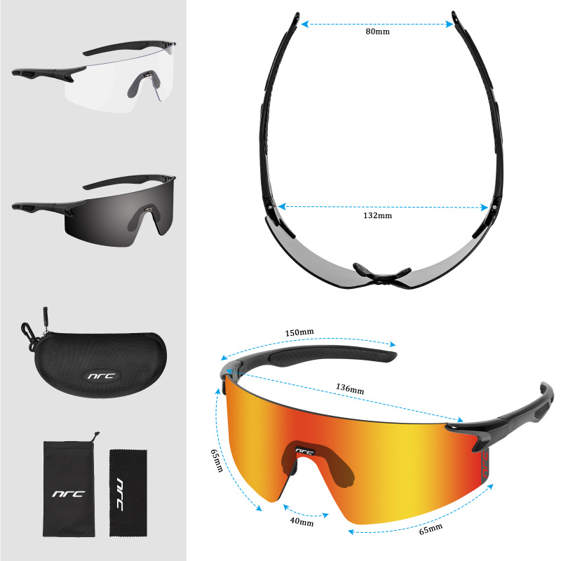 自行車眼鏡NRC 3 鏡片 UV400 騎行太陽鏡 TR90 運動自行車眼鏡 MTB 山地自行車釣魚遠足騎行眼鏡男士女士