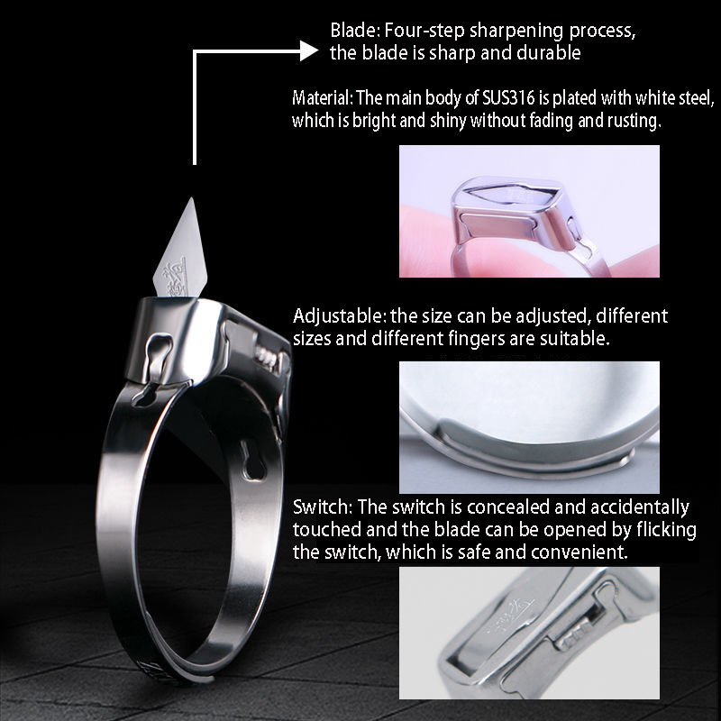 防身用品Self Defense Survival Supplies Fashion Stainless Steel Jewelry Self Defense Anti-Wolf Ring