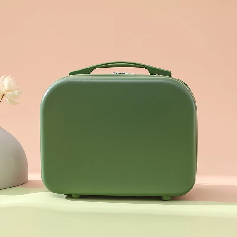 行李箱時尚特別橄欖綠色女士旅行箱 14 英寸 ABS