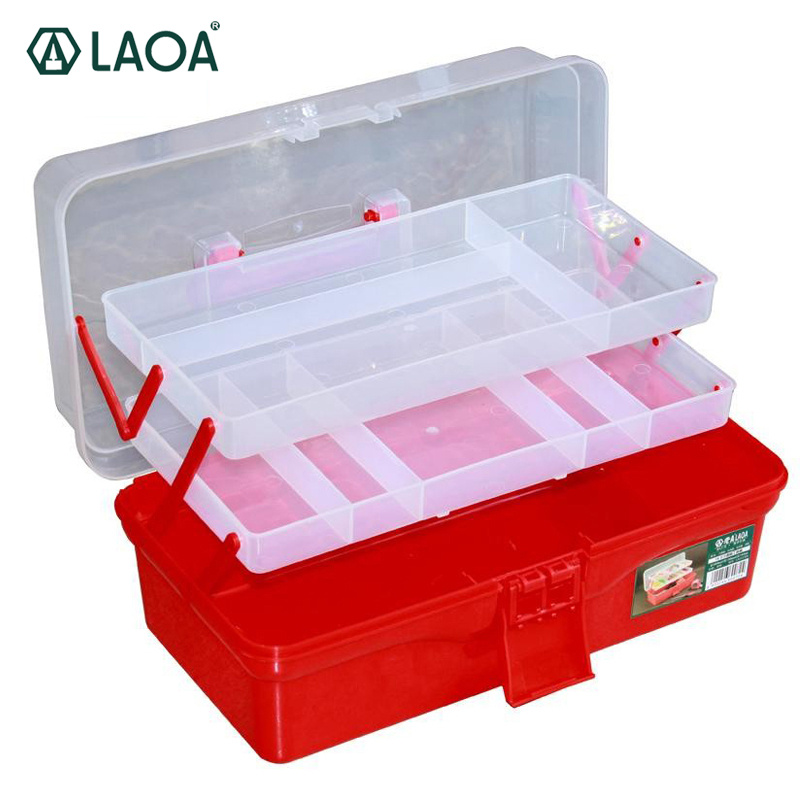 工具箱LAOA 彩色折疊工具箱 工作箱 可折疊工具箱 藥櫃 美甲工具箱 儲物箱