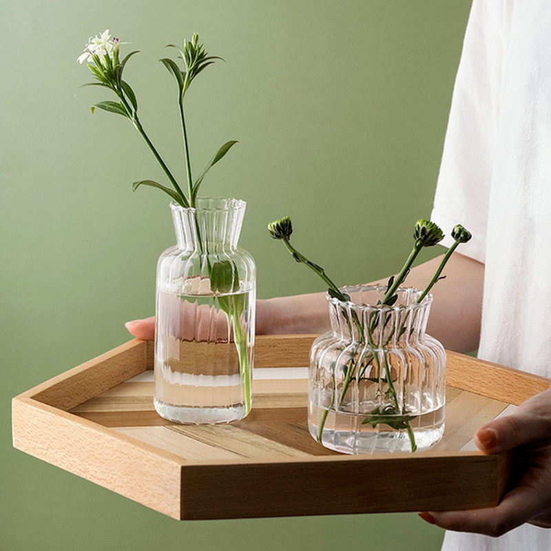 花瓶Flower Vase Glasses For Plants Nordic Glass Flower Vase Transparent Hydroponic Glass Flower Pot Home