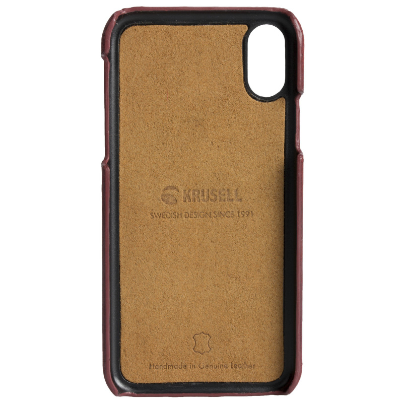 Krusell Sunne 2 Card iPhone X/XS 真皮皮套 - 復古紅色(KSE-61442)