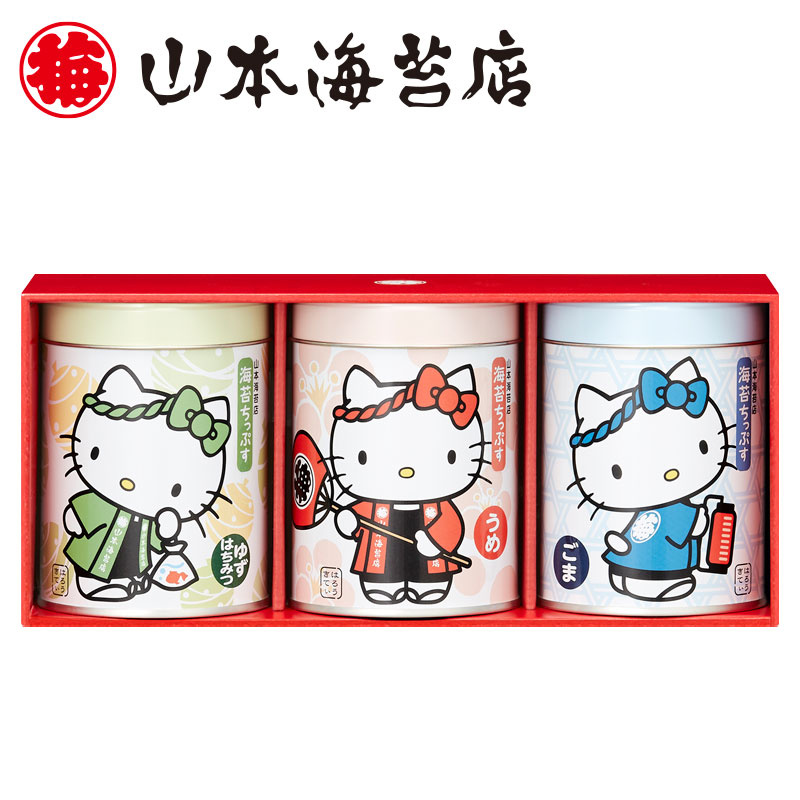 日本sanrio Hello Kitty X 山本海苔店海苔3缶禮盒 Hkdotbuy