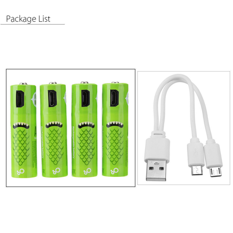 4X Smartools Micro-USB 插頭3A AAA充電池套裝/ 2A AA Batteries