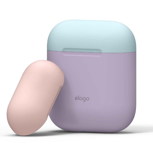 [清貨] Elago雙蓋矽膠保護套AirPods1/2 有線充電盒專用(6組色)