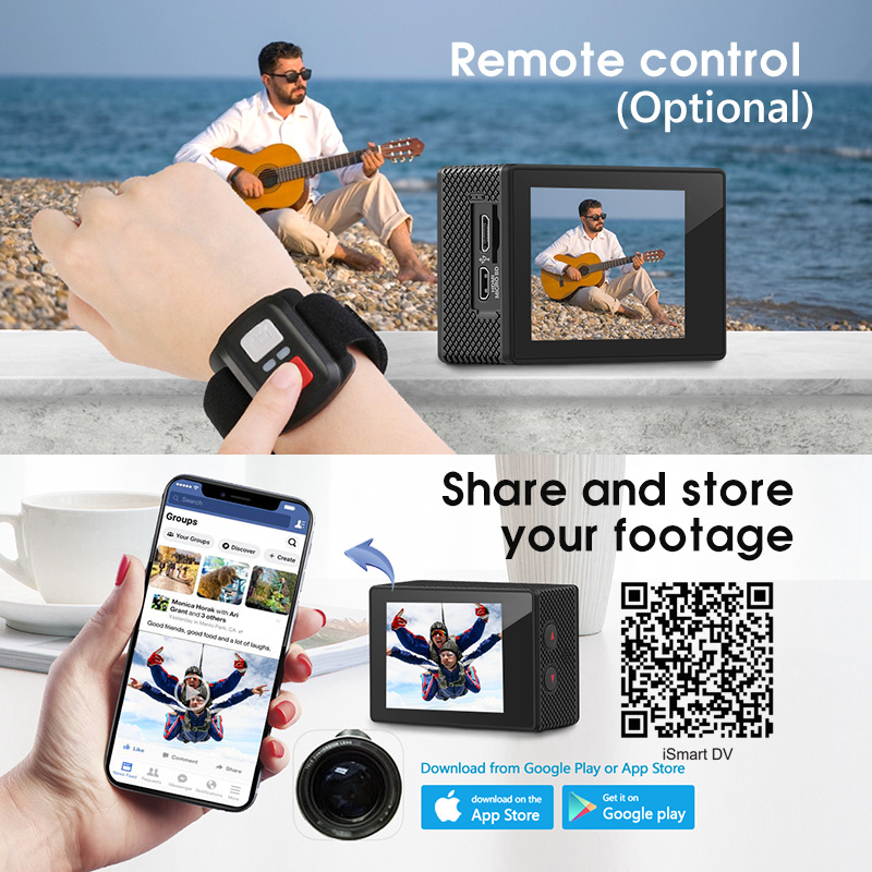 AXNEN H9R H9 Action Camera Ultra HD 4K 30fps 1080P 60fps WiFi 2 Inch