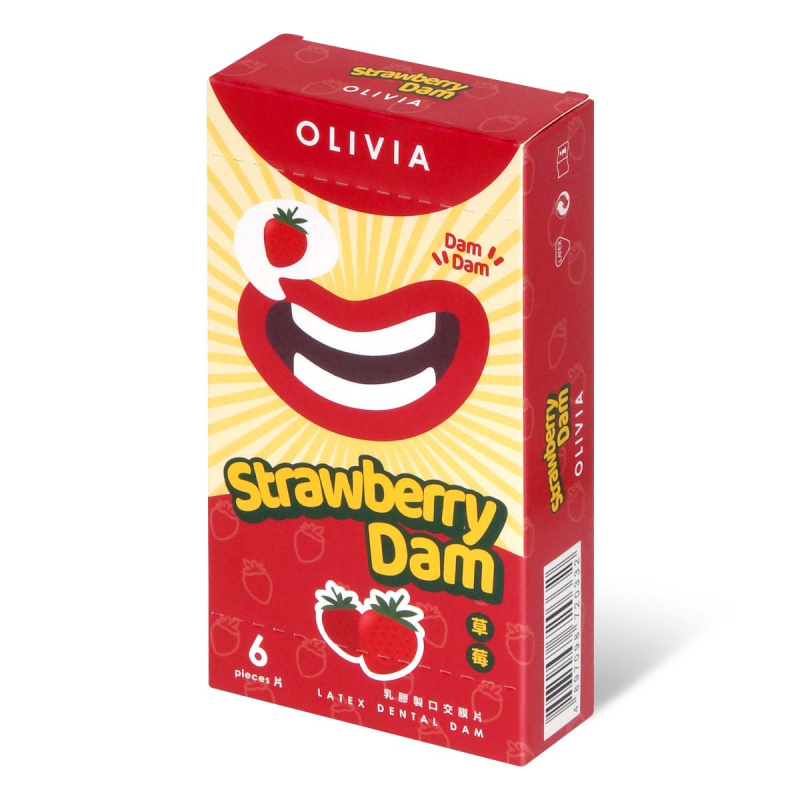 奧莉維亞 草莓香味 6 片口交膜片