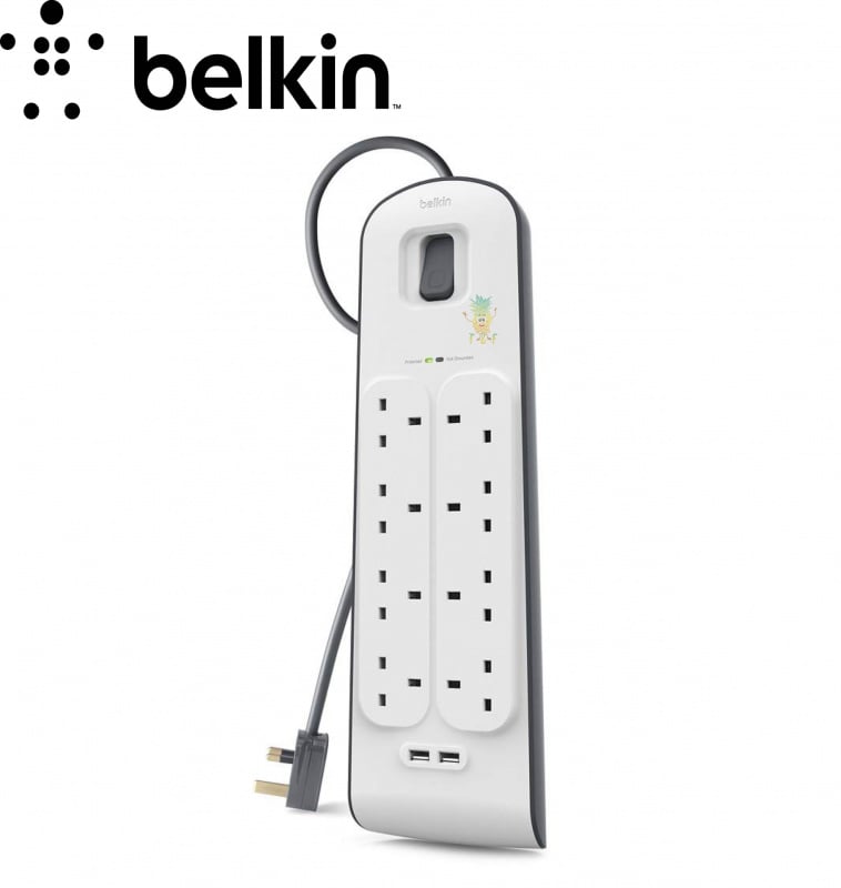 Belkin - BSV804sa2M / 2.4 安培USB 充電 8 位防雷保護拖板