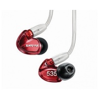 Shure Sound Isolating 隔音入耳式耳機 SE535 - Red Special Edition, Light Gray Standard 3.5mm Audio Cable (46")