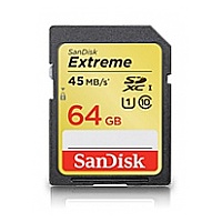 SanDisk Extreme U1 C10 SDXC UHS-I Card 64GB [R:45]