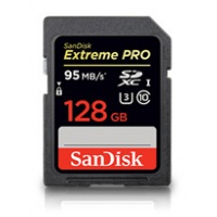 SanDisk Extreme PRO U3 C10 SDXC UHS-I Card 128GB [R:95 W:90]