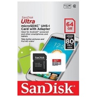 SanDisk Ultra C10 microSDXC UHS-I Card with Adapter 64GB [R:80]
