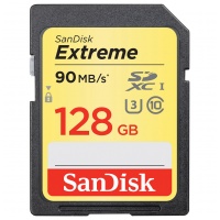 SanDisk Extreme U3 C10 SDXC UHS-I Card 128GB [R:90]
