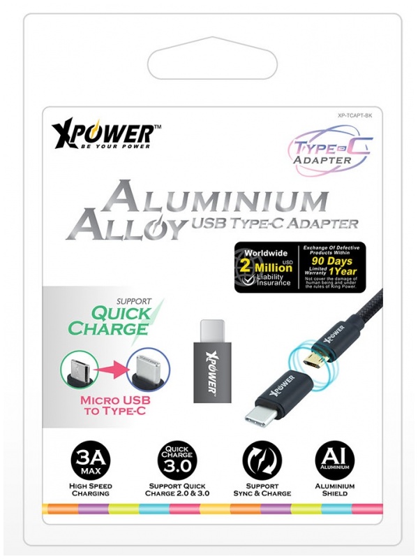 Xpower Aluminium Alloy Micro USB to TypeC Adapter xptcaptbk 價錢、規格及用家