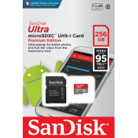 SanDisk Ultra C10 microSDXC UHS-I Card with Adaptor 256GB [R:95]