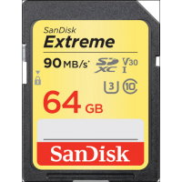SanDisk Extreme V30 U3 C10 SDXC UHS-I Card 64GB [R:90 W:40]