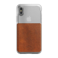 Nomad Leather Folio Clear Case for iPhone X - Rustic Brown